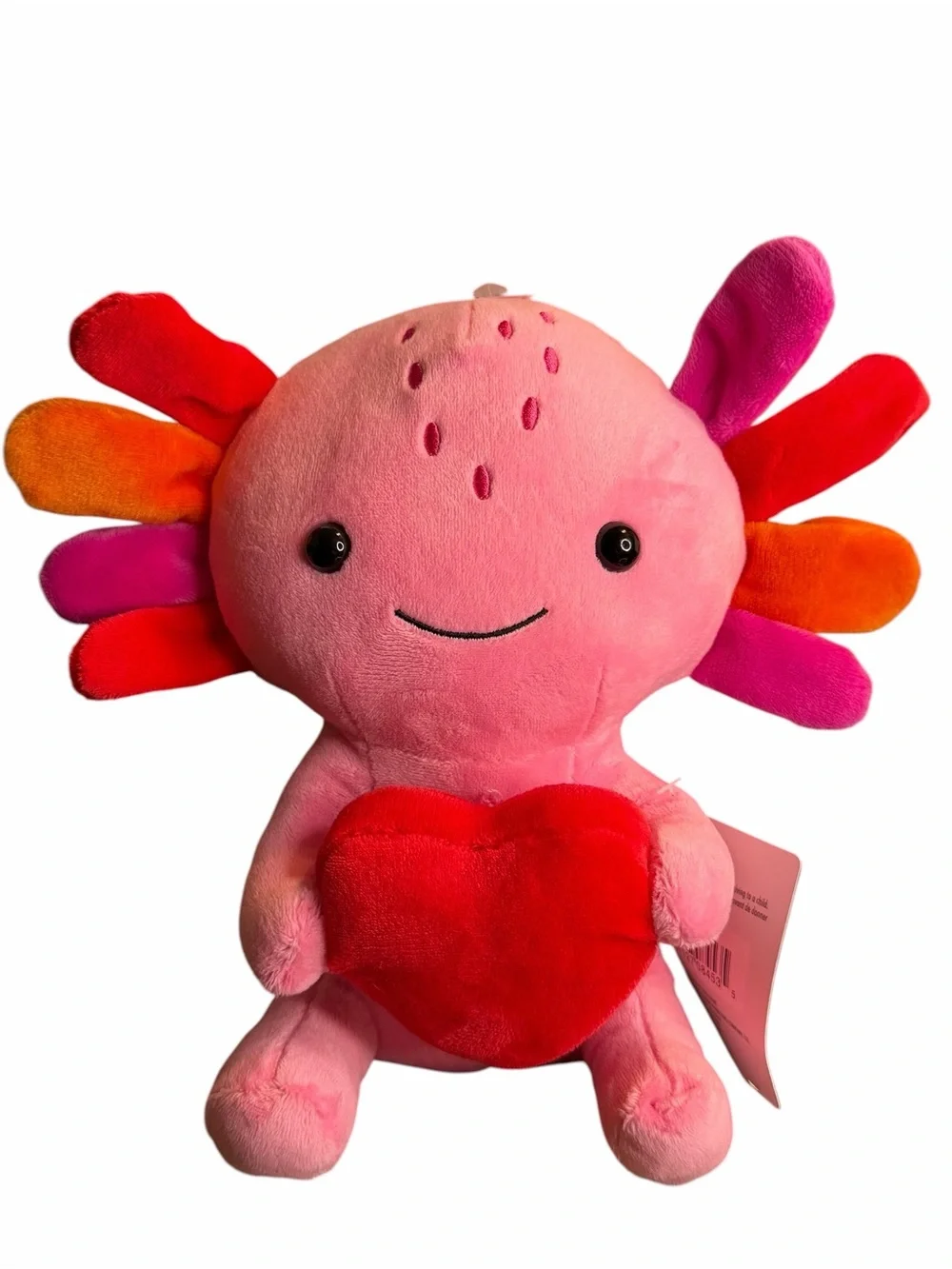 Hallmark Pink Axolotl Plush Holding Heart Valentine’s Stuffed Animal NWT 8”